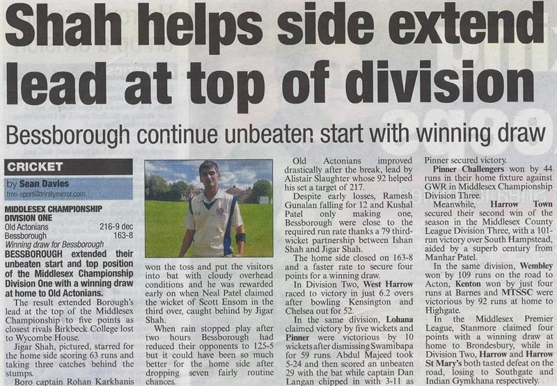 Shah helps side extend lead at top of division